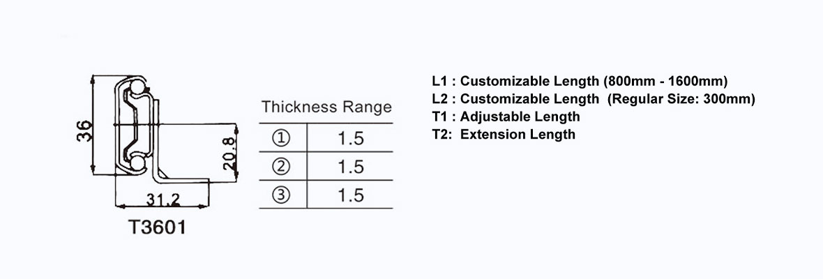 T36002 automatic lifting synchronized extension table slide 7 2