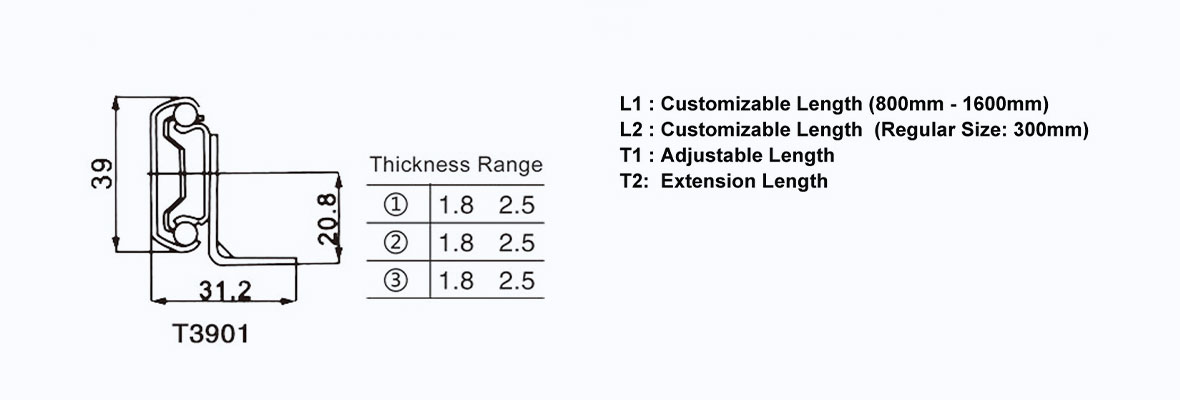 T39002 automatic lifting synchronized extension table slide 7 2