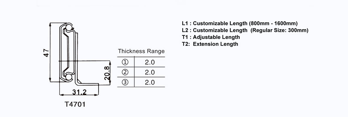WLT T47001 synchronized extension table slide 6 2