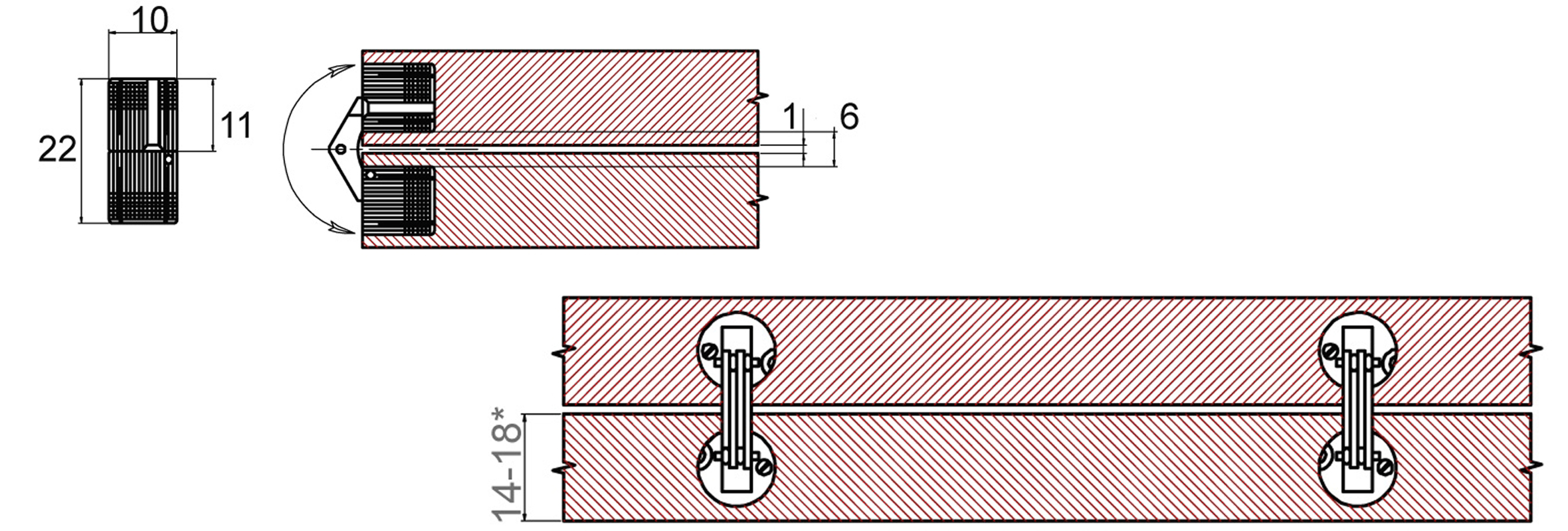  Hidden cylindrical hinge 10（2360x800
