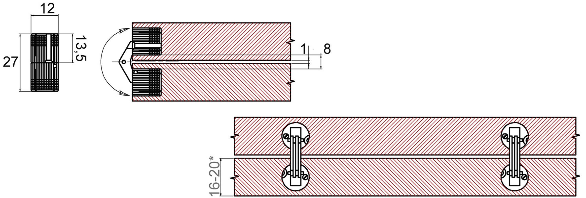  Hidden cylindrical hinge 12（2360x800